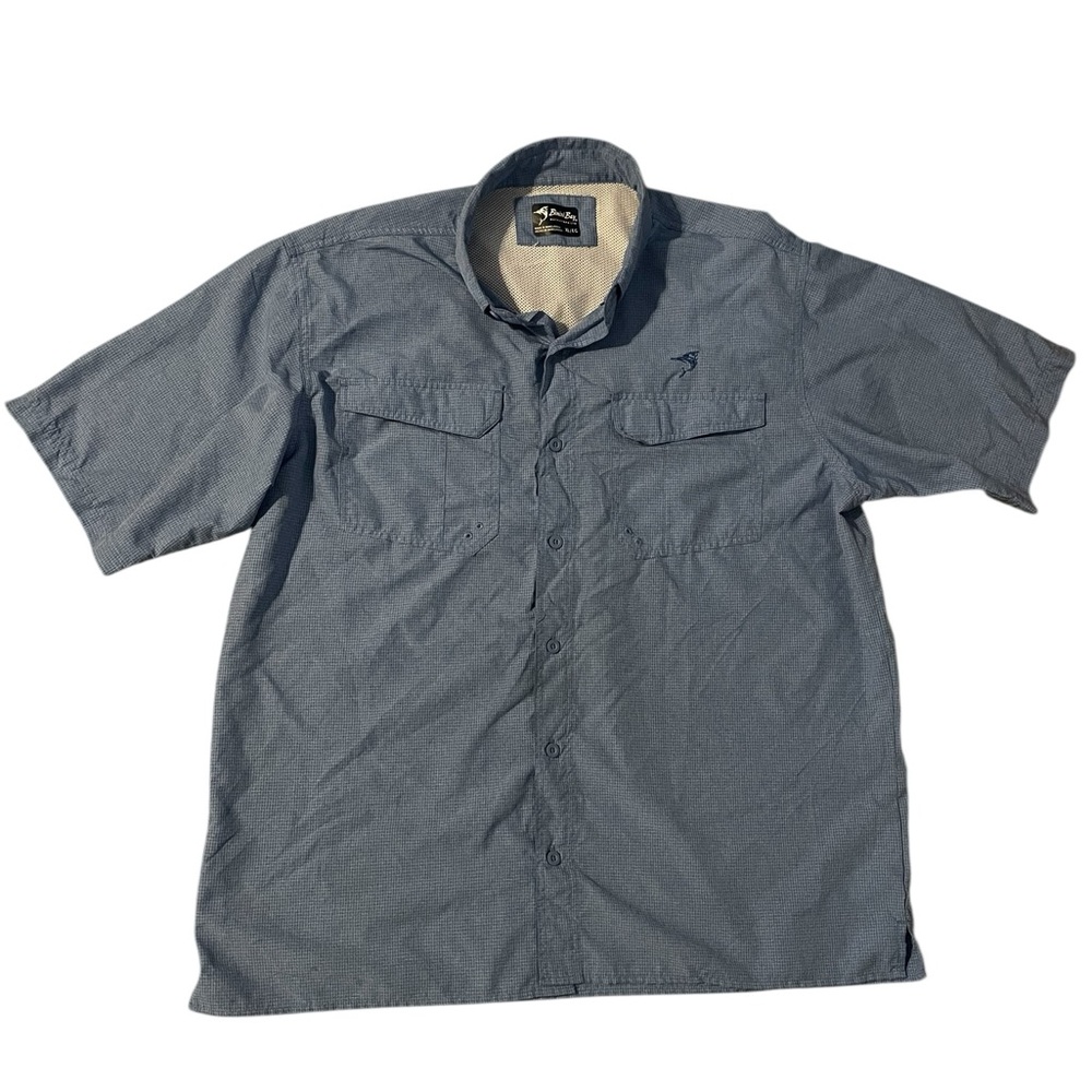 Bimini Bay Flats V‎ Short Sleeve Fishing Shirt – Blue, XL